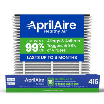 AprilAire 416 Replacement Filter for AprilAire Whole House Air Purifiers - MERV 16, Allergy, Asthma, & Virus, 16x25x4 Air Filter (Pack of 1)