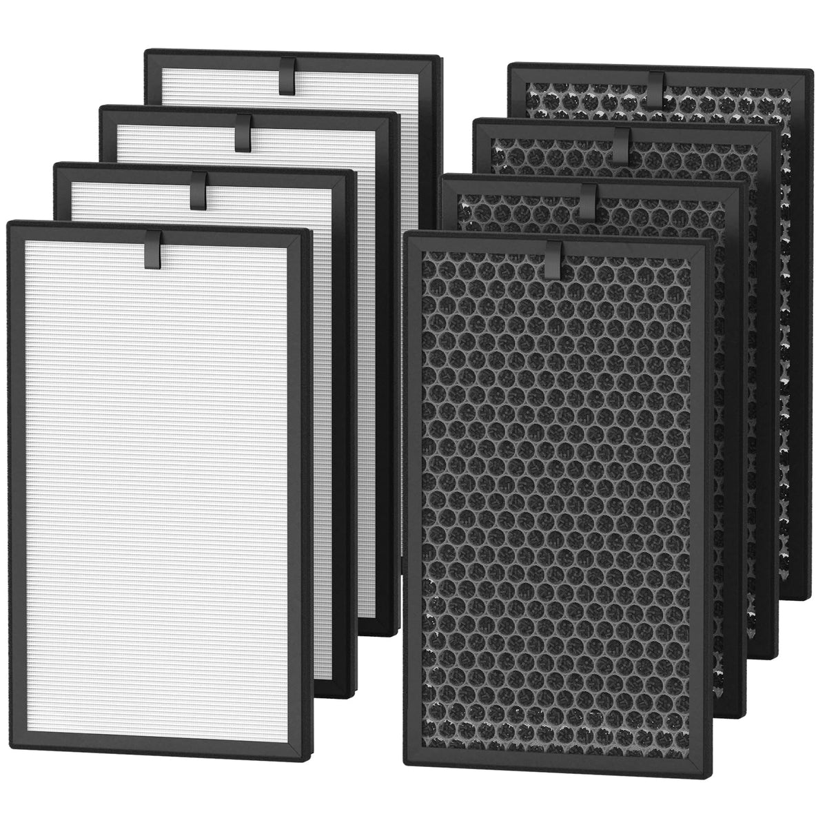 AP400 Replacement Filter Compatible with SIESEAN AP400 Air Purifier, 8 Pack with 4 H13 True HEPA Filters and 4 Activated Carbon Filters