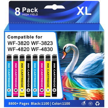 myCartridge SUPRINT Remanufactured Ink Cartridge Replacement for Epson 822XL Ink Cartridges Combo Pack 822 XL Works with Workforce Pro WF-3820 WF-3823 WF-4820 WF-4830 WF-4833 WF-4834 Printers (8 Pack)