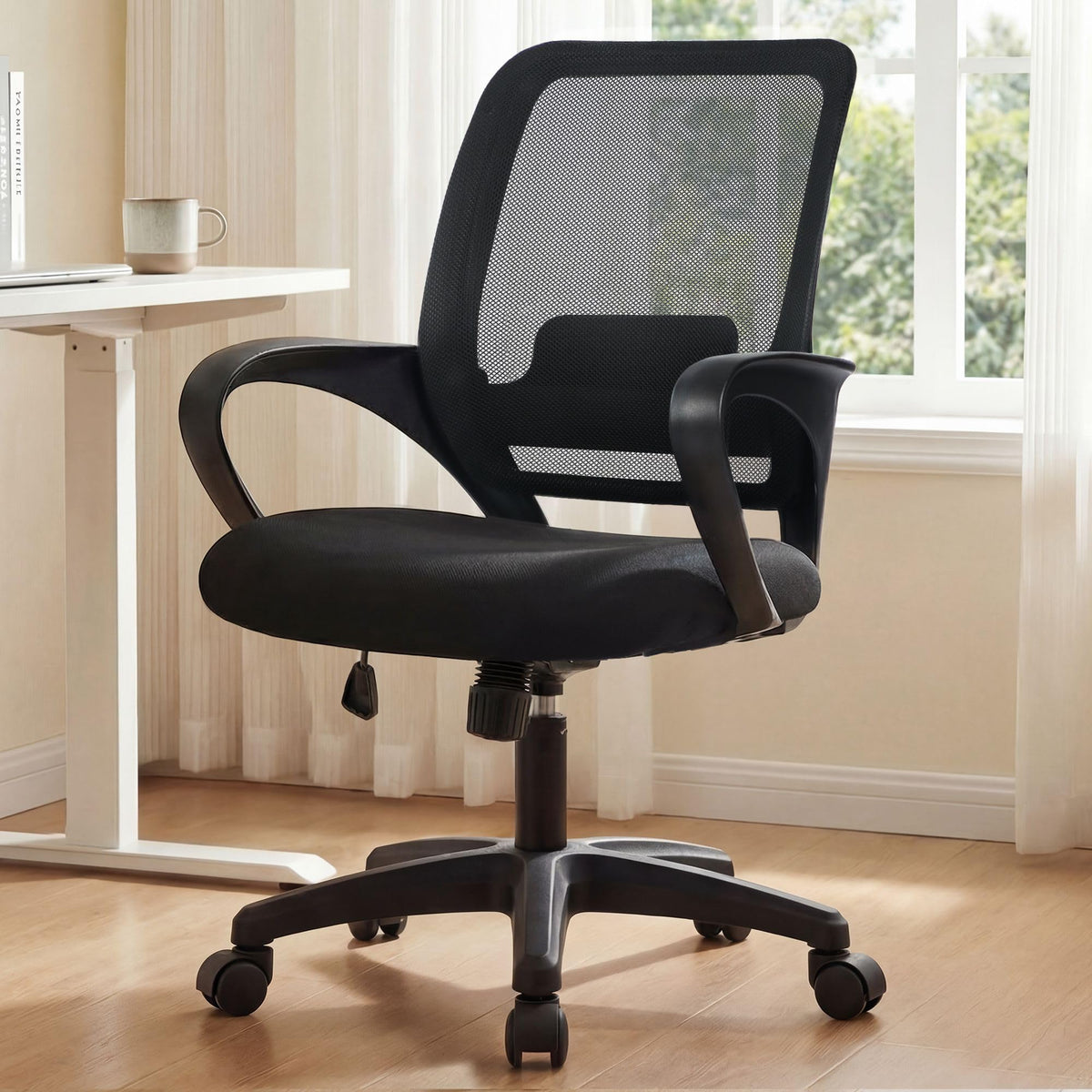 Neo Chair Home Office Desk Chair Ergonomic Mesh with Lumbar Support, Black