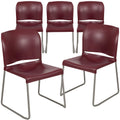 Flash Furniture Hercules Stack Chair, Burgundy, 5-pack, Set of 5