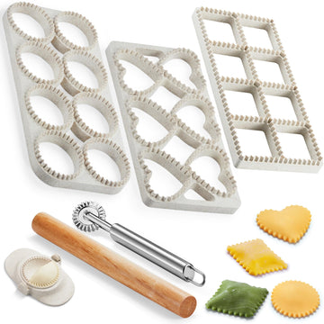 Ravioli Maker Press, Ravioli Cutter, 3-Shape Mold, 2.6-Inch Empanada Press