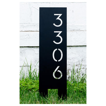 Personalized Outdoor Metal Vertical Address Yard Sign | Custom House Metal Numbers
