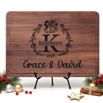 Personalized Wooden Cutting Boards, Couple Gifts for Christmas, Wedding and Engagement, Custom Engraved Anniversary, Housewarming and Holiday Gifts for Couples, Women and Mom, Kitchen Cutting Boards