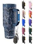 Thicc Buddy - 40 oz Stainless Steel Vacuum Insulated Tumbler with Lid and Straw for Water - Travel Mug Cupholder Friendly - Gifts for Women Men Him Her (Midnight Reef)