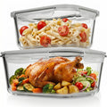 Razab 4 Pc (2700ML/ 91 Oz & 1520ML/ 51 Oz) Airtight Large Glass Food Storage Containers with Lids - BPA Free, Leak Proof Meal Prep Containers (2 Containers + 2 Lids) Microwave, Oven & Freezer Safe