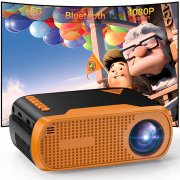 Mini Video Projector with WiFi Bluetooth, Native 1080P Portable Movie Projector, Compatible with SmartPhone, TV Stick, PS5, Laptop HDMI USB for Home Theater Indoor Outdoor Movies