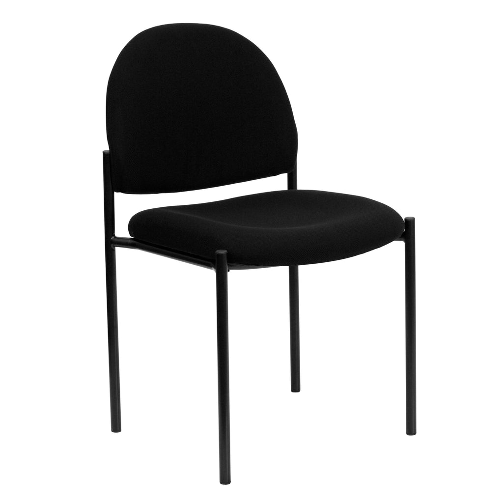 Flash Furniture Tania Comfort Black Fabric Stackable Steel Side Reception Chair, Set of 1