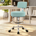 Office Drafting Chair with Footrest, Tall Height Adjustable Stool with Back Support, Heavy Duty Rolling Stool Chair with Wheels for Office Home