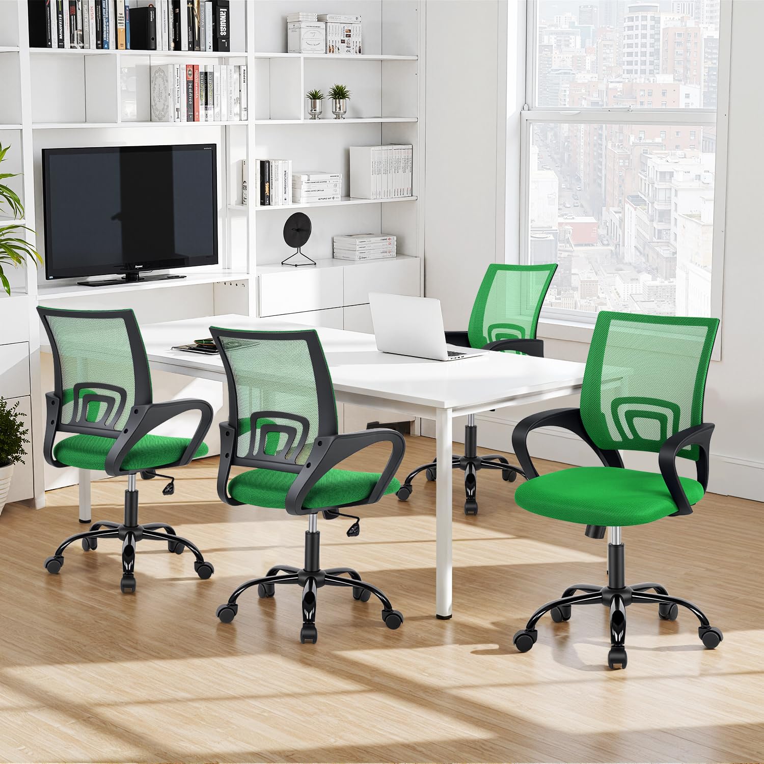 Ergonomic Office Chair Desk Chair Mesh Executive Computer Chair Lumbar Support for Women&men, Green, 1 Pcs