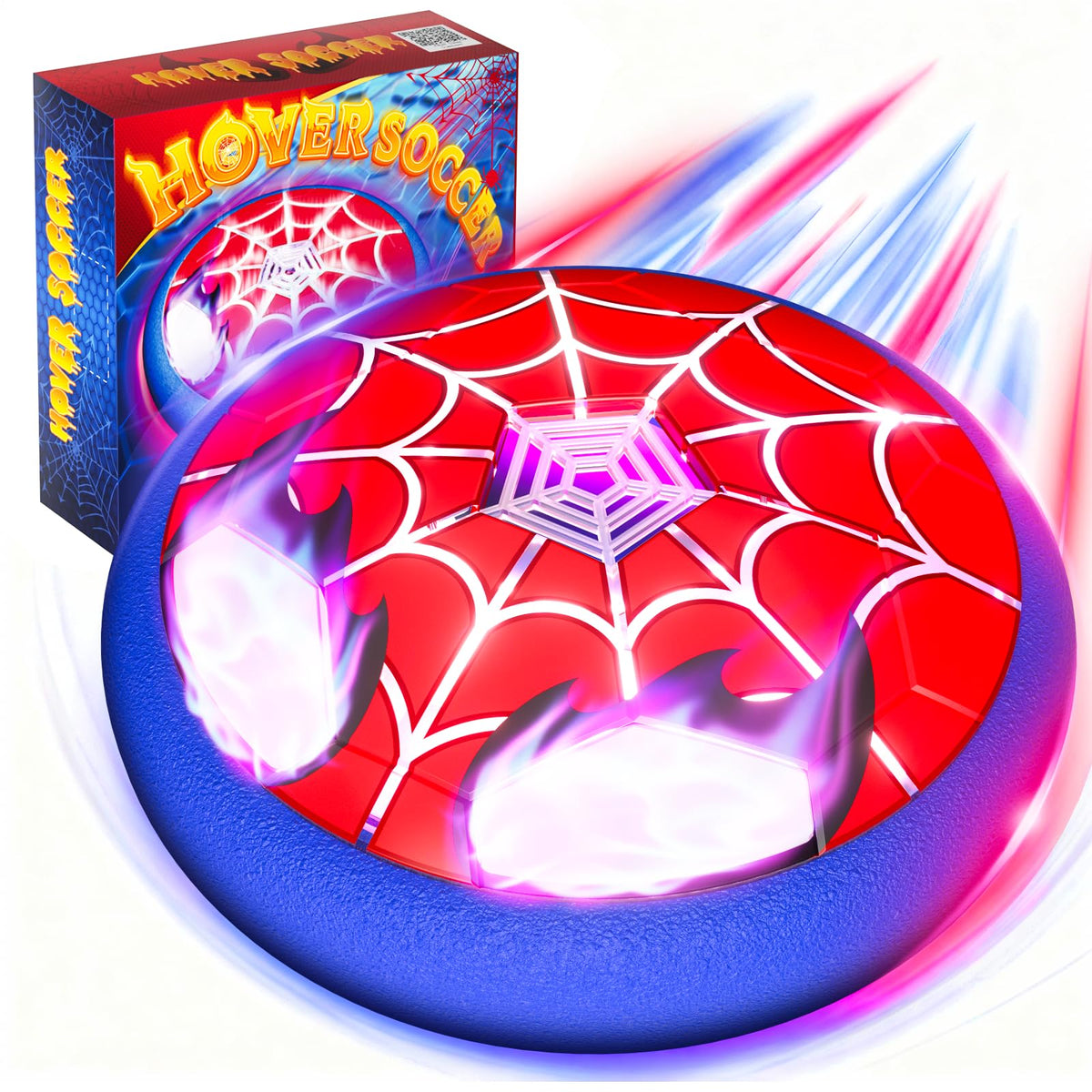 Light Up Hover Soccer Ball for Kids,Glowing Web Design & LED Eyes Air Floating Soccer Toys,Indoor Games with Soft Foam Bumper,Fun Sports Games for Boys Girls Age 3 4 5 6 7 8 9 10 11 12, Birthday Gifts