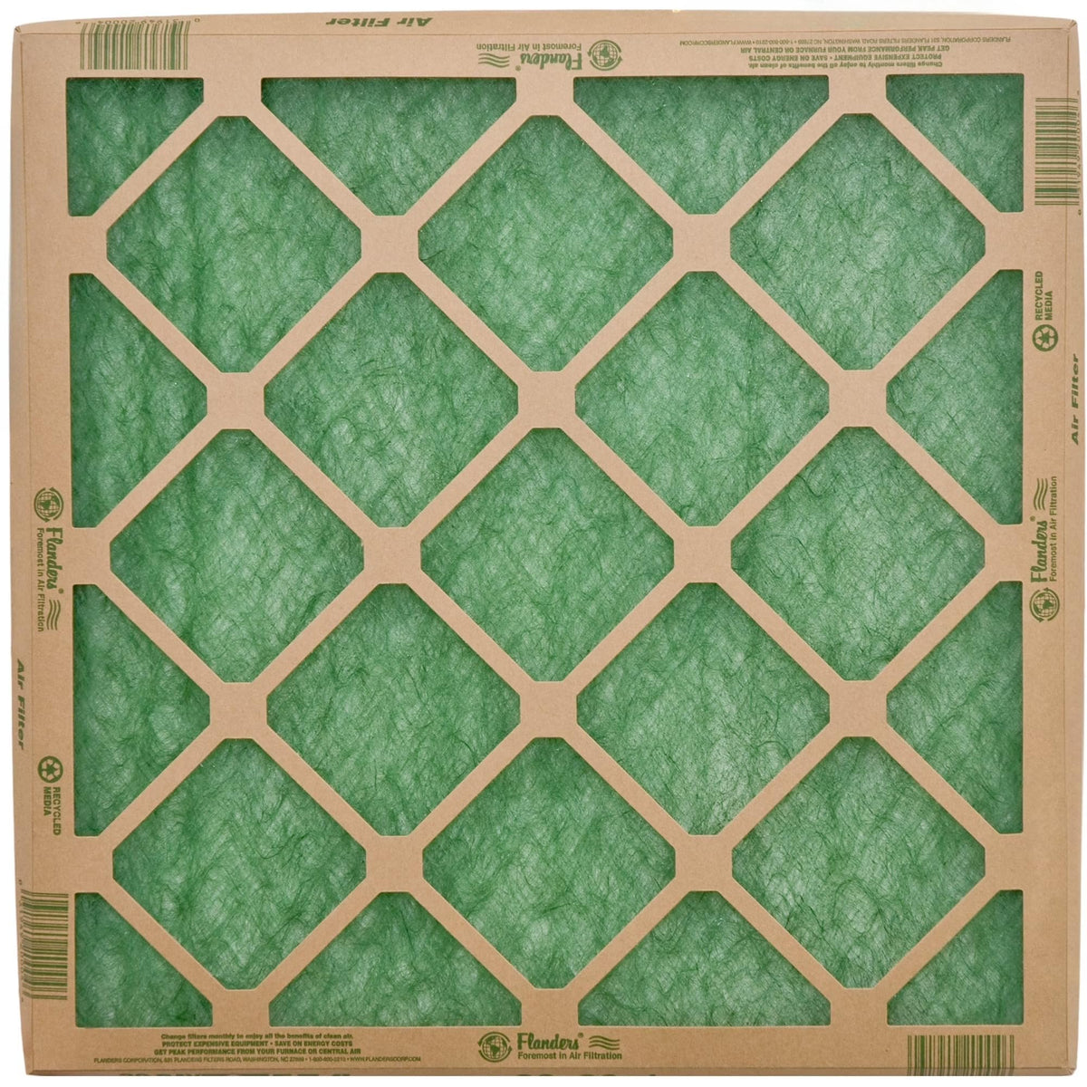 AAF Flanders 16" x 25" x 1" Nested Glass MERV 1 Air Filter (4 Filters)