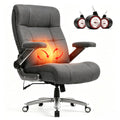 Chairker Big and Tall Office Chair with Massage Heat for Heavy Duty People, 400LBS, Darkgray-fabric