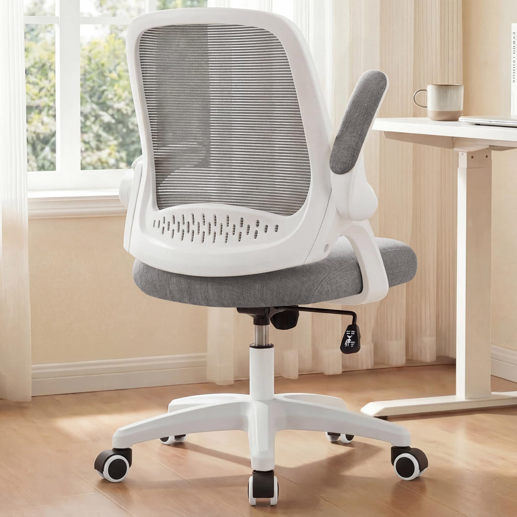 Neo Chair Office Desk Chair, Ergonomic Mesh with Flip-up Armrests, Grey, Mesh Chair