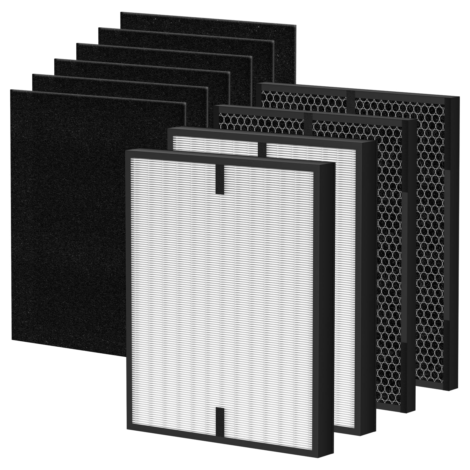 10-Pack 3000 Replacement Filters Compatible with AD3OOO, 3000m, 3000Pro Air Series Air-Purifiers 2 Pack Fliters, 2 Pack Activated Carbon,6 Pack Pre-Filters