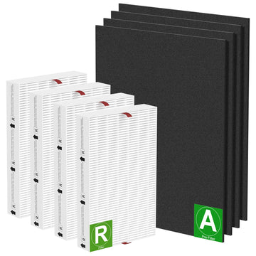 4-Pack HPA200 Replacement Filter Compatible with Honey-Well HPA200/HPA201/HA202/HPA204/HPA250/HPA5200 Air Purifiers Filter R, Part Number HRF-ARVP200, with 4×Activated Carbon Pre-Filter A