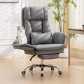 Big and Tall Cross Legged Office Chair with Flip Armrests and Foot Rest, oversized, Grey