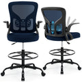 Hayelf Drafting Chair for Standing Desk, Tall Office Chair with 22"-30" Seat Height &7" Lift Footrest Ring, Ergonomic Executive Mesh Computer