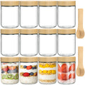 12 Pack 16oz Glass Jars with Bamboo Lids, Spoons, Airtight Overnight Oats Containers, Salad& Yogurt Storage, Mason Jars for Snacks, Spices, Meal Prep – Reusable