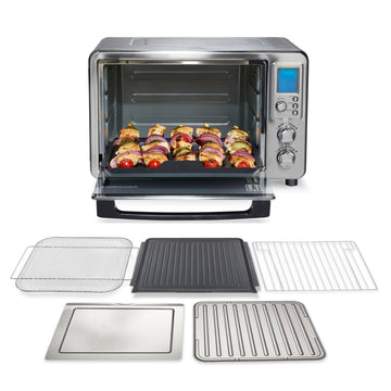 Hamilton Beach Sure-Crisp® Air Fry & Grilling Oven, 6 Slice Capacity, Stainless Steel Exterior, R31395 (Renewed)