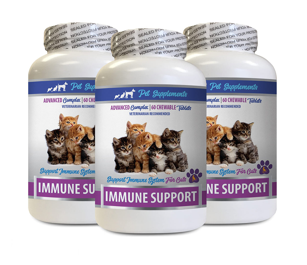cat Itchy Skin - Immune Support for Cats - Healthy Immune Response - Vet Recommended - Milk Thistle Powder for Cats - 3 Bottles (180 Chewable Tablets)
