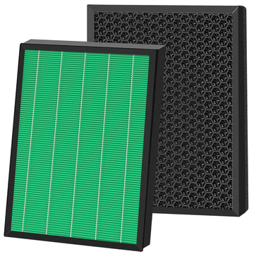 Replacement Filter Set Compatible with Coway Airmega 400 400S Air Purifier | 1-Set Max2 Green H13 HEPA and Activated Carbon Filter Set, AP-2015-FP, Air Purifier Filter for Bedroom Office Wildfire Smoke