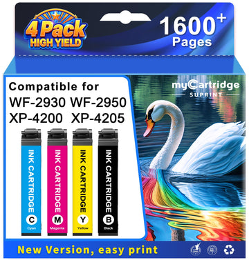 myCartridge SUPRINT Remanufactured Replacement for Epson 232 Ink Cartridge Combo Pack 232XL High Capacity for Expression XP-4200 XP-4205 Workforce WF-2930 WF-2950 Printer (4-Pack)