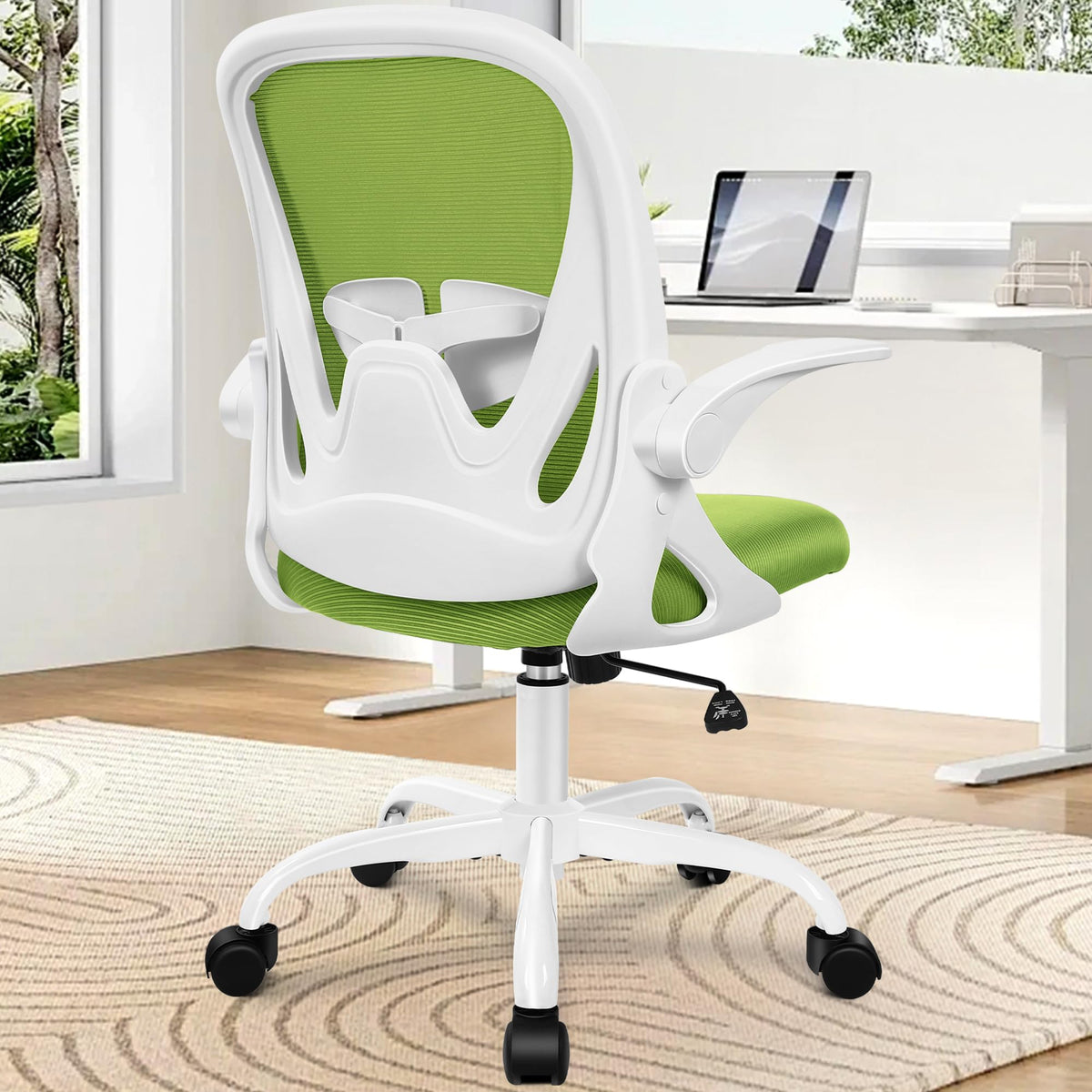 Primy Office Chair Ergonomic Desk Chair with Adjustable Lumbar Support and Height, Swivel Breathable Desk Mesh Computer Chair with Flip Up