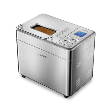 CUCKOO CBM-AAB101S | Multi-Functional Bread Maker | 1 lb, 1.5 lb, & 2 lb. Loaf Options, Crust Color Customization, Auto Fruit & Nut Dispenser, Gluten-Free Option | Stainless Steel (Renewed)