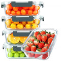 30 oz 5 Pack Glass Meal Prep Containers, Glass Storage Containers with Lids - Dishwahser, Microwave, Oven and Freezer Safe