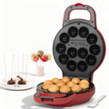 SugarWhisk Flip Cake Pop Maker Machine with Ceramic Coating, Make 12 x 1.4 Inch Cake Pops, Cake Pop Kit for Kids, Cake Pop Supplies, Snack Machine, Recipe & Brushed Included, Red