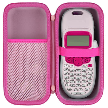 Lebakort Storage Case Compatible with DYMO LetraTag 100H / 100H Plus Handheld Label Maker (Pink Case)
