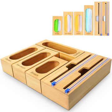 Gamtik Reclosable Poly Bag Organizer for Kitchen Drawer, 5-Slot