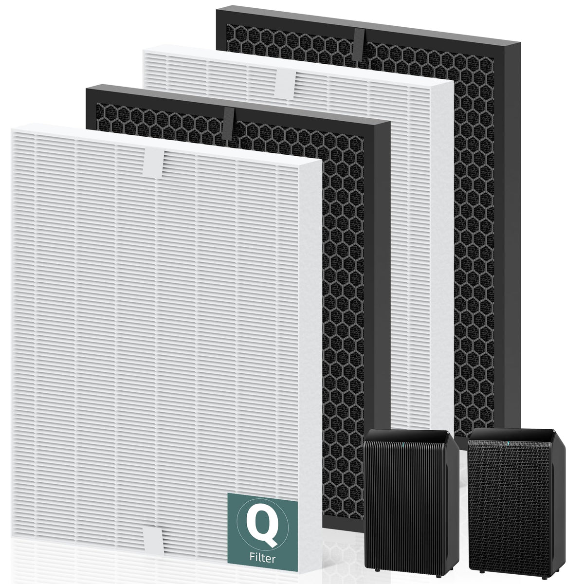 5510 5520 5530 Replacement Filter Q for Winix 5510 5520 5530 PlasmaWave Air Purifier, Compatible with Winix Filter Q –1712-0123-00 with Activated Carbon for Home Pets Bedroom Large Room Office, 2 Set