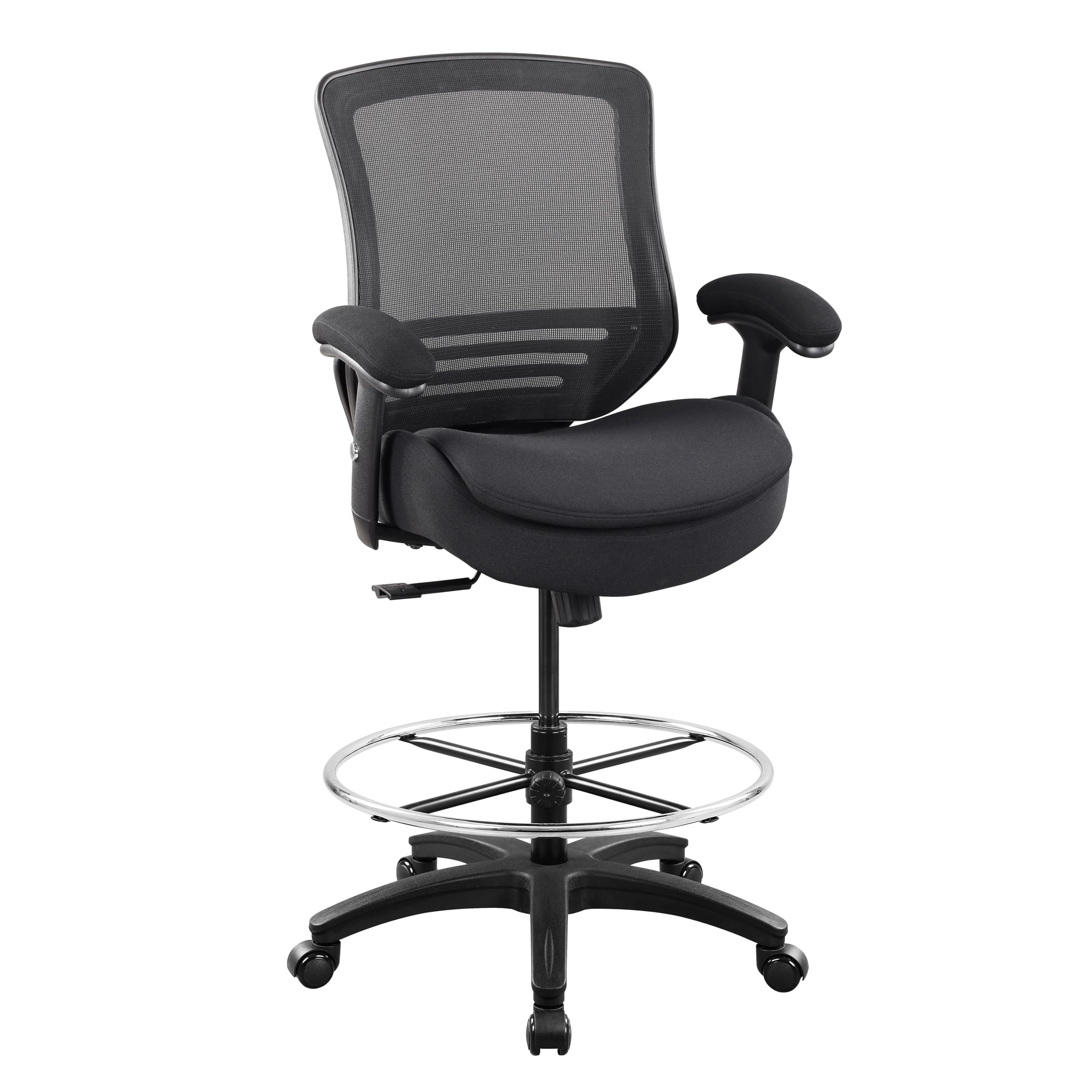 Boliss Ergonomic Mesh Computer Office Drafting Chair with Super Soft Adjustable Arms Molded Foam Seat Cushion and Lumbar Support-dark Grey