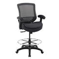 Boliss 400lbs Mid Back Mesh Ergonomic Office Drafting Chair Big Adjustable Foot Ring Height Adjustable Armrest (grey), Medium, Grey Frame Grey