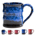 Midnight Blue Ceramic Coffee Mug 15oz - Handcrafted Artisan Mug with Large Handle for Comfort, Unique Birthday Gift for Him/Her, Office Desk Essential, Safe for Dishwasher