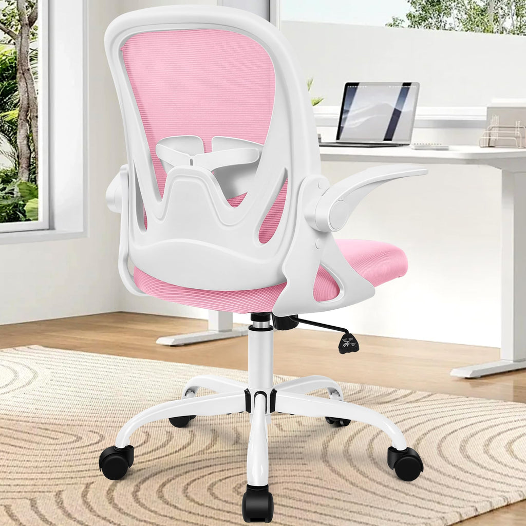 Primy Office Chair Ergonomic Desk Chair with Adjustable Lumbar Support and Height, Swivel Breathable Desk Mesh Computer Chair with Flip Up