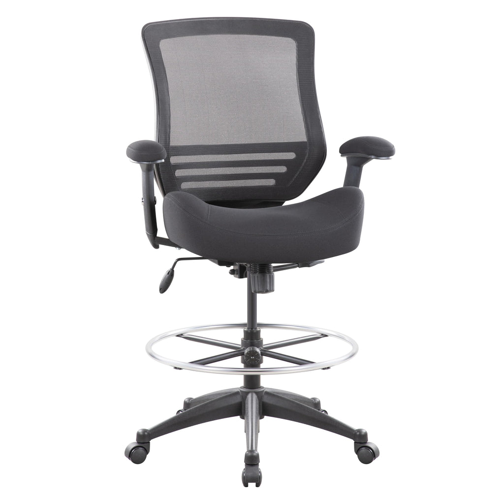 Boliss 400lbs Mid Back Mesh Ergonomic Drafting Office Chair, 19.9D x 26.7W x 41.1H Inch, Black