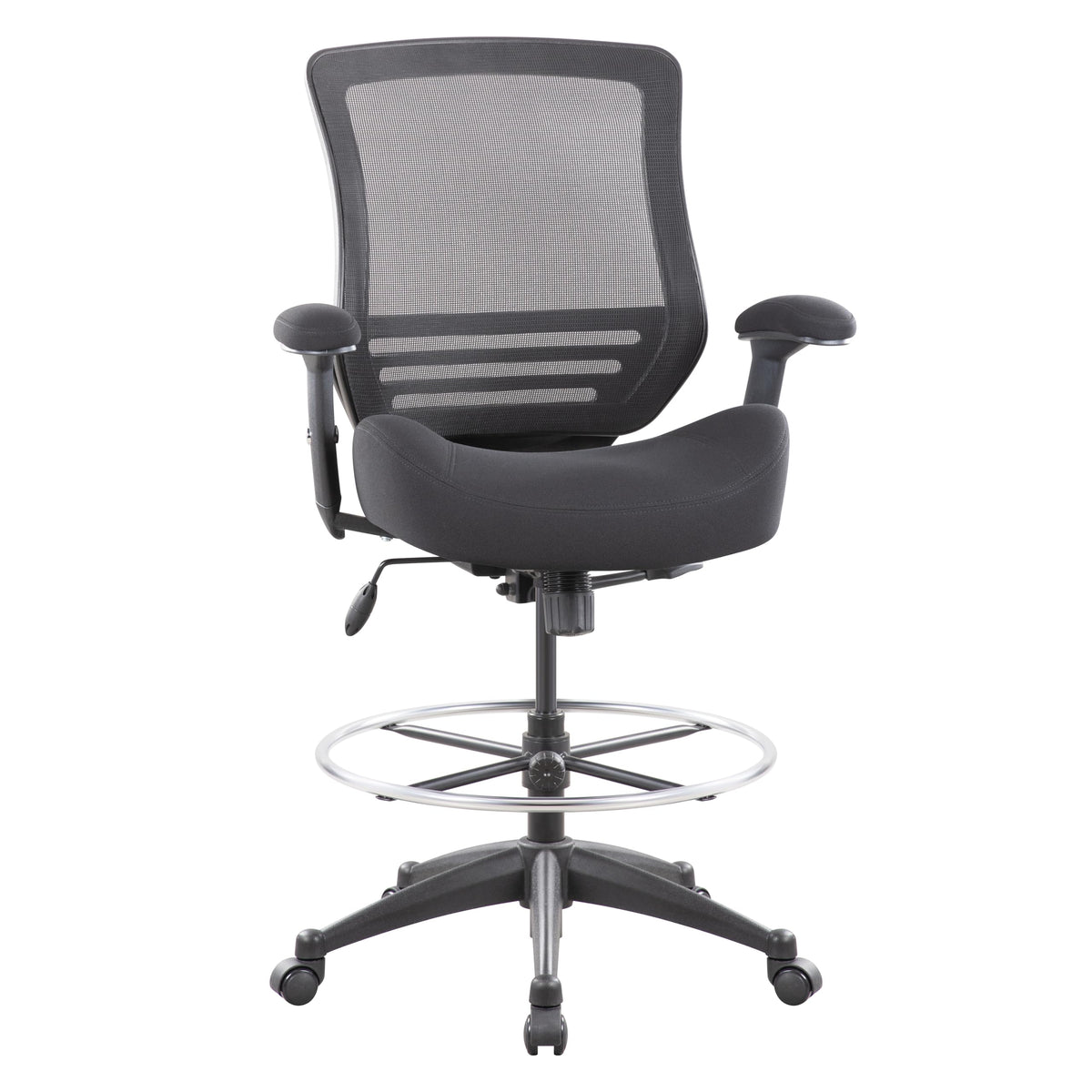 Boliss 400lbs Mid Back Mesh Ergonomic Drafting Office Chair, 19.9D x 26.7W x 41.1H Inch, Black