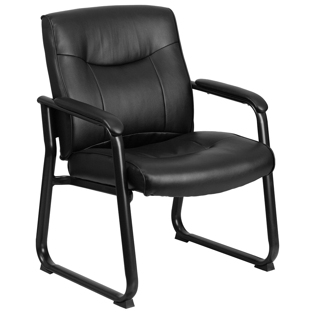 Flash Furniture Hercules Leathersoft Reception Side Chair, Black, Set of 1