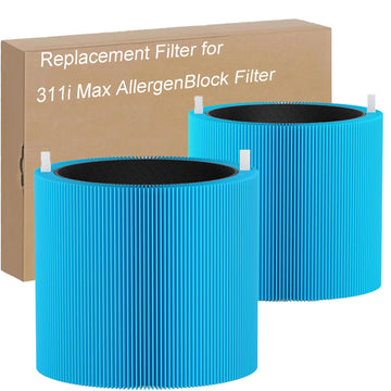 311i MAX AllergenBlock Replacement filter Compatible with Blue Pure 311i Max AllergenBlock Air Purifier,Premium Filter & Activated Carbon Filter-F3MAX AllergenBlock Filter,2 pack