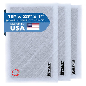 RayAir Supply 16x25 Replacement Filter Pads Compatible with Dynamic Air Cleaner 16X25 Refill (3 Pack) White, Made in USA