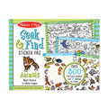 Melissa & Doug Seek & Find Sticker Pad – Animals, 400+ Stickers & 14 Scenes to Color, Search & Find Sticker Activity Pad for Coloring & Matching, Creative Learning Toys for Kids 4+ - FSC Certified