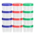 Salad Dressing Container Reusable 12 Pcs - 2 Oz Sauce Container to Go With Leak-Proof Twist Top Lids, Plastic Seasoning Containers, Meal Preparation Containers, Picnic essentials