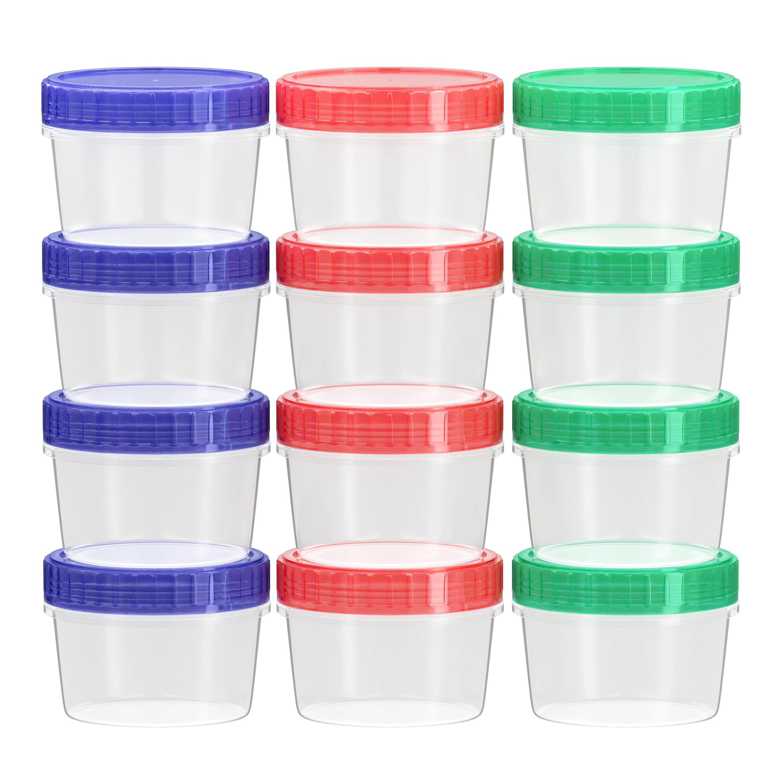 Salad Dressing Container Reusable 12 Pcs - 2 Oz Sauce Container to Go With Leak-Proof Twist Top Lids, Plastic Seasoning Containers, Meal Preparation Containers, Picnic essentials