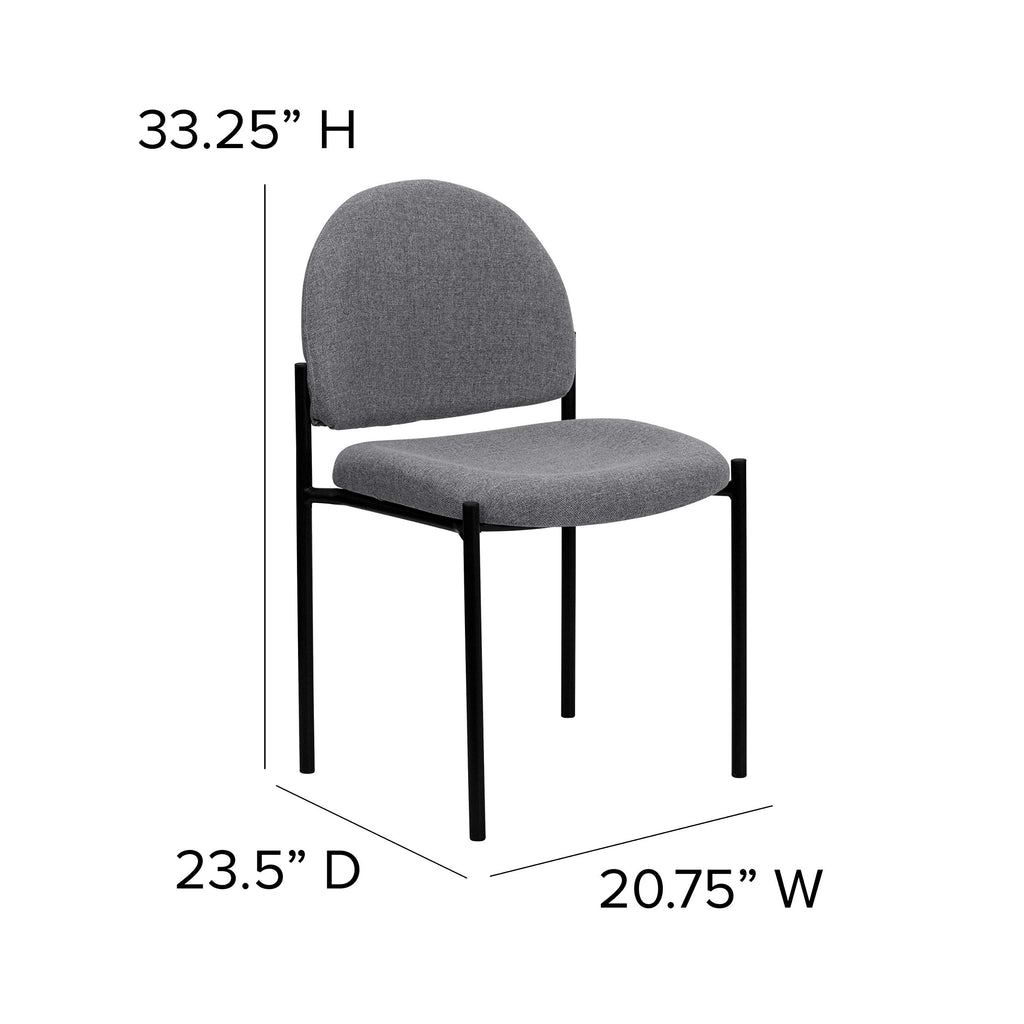 Flash Furniture Tania Comfort Gray Fabric Stackable Steel Side Reception Chair, Set of 1