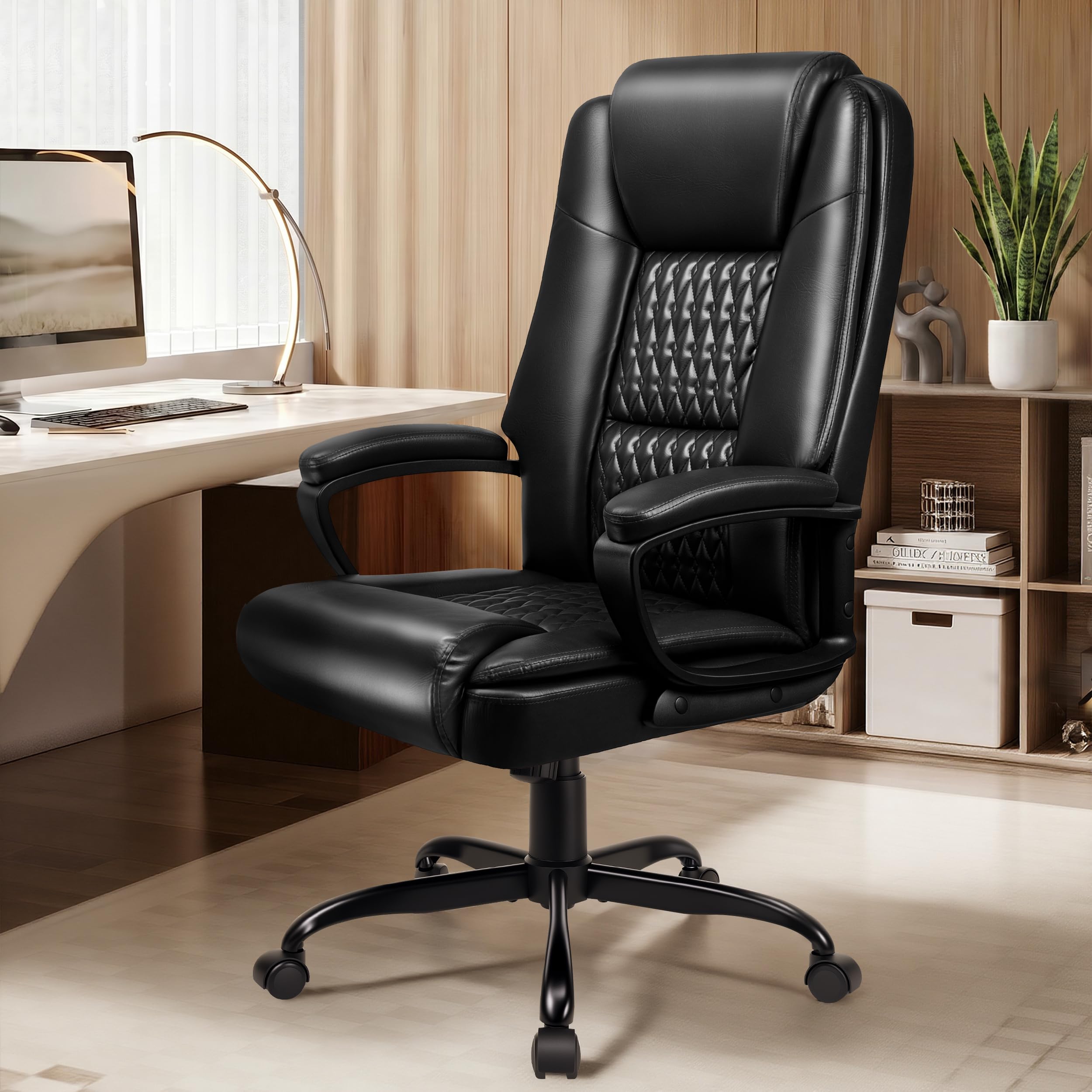 Vendorz Executive Office Chair, High Back Ergonomic Desk Chair with Lumbar Support, Adjustable Big and Tall Computer Chair, 360° Swivel, Pu