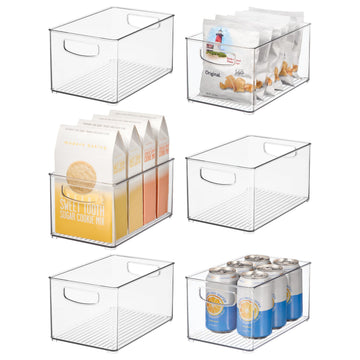 iDesign Stackable Clear Plastic Bin, 6-Pack