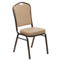 Flash Furniture Hercules Vinyl Crown Back Stackable Banquet Chair, Set of 1, Tan Vinyl/copper Vein Frame